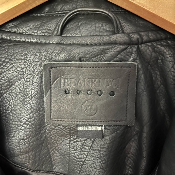 Blank NYC Life Changer Moto Faux Leather Jacket Black Rose Gold XL - Picture 7 of 14